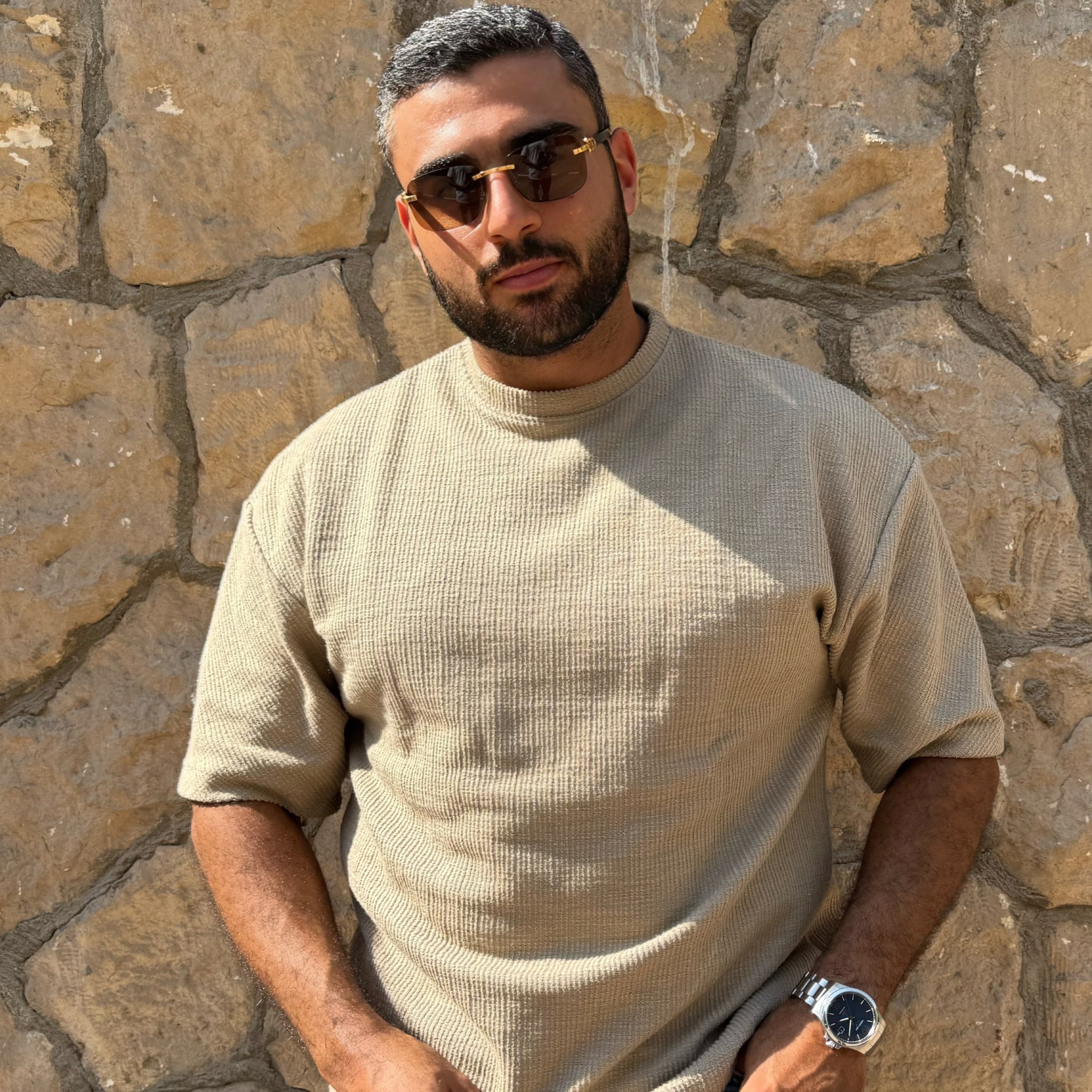 Velvet Knitted Round T-Shirt