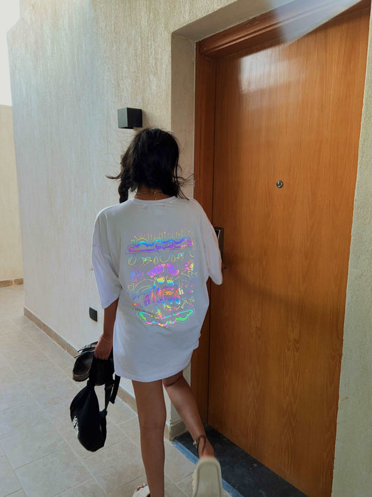 Sweet Trip Rainbow Reflective Oversized T-shirt