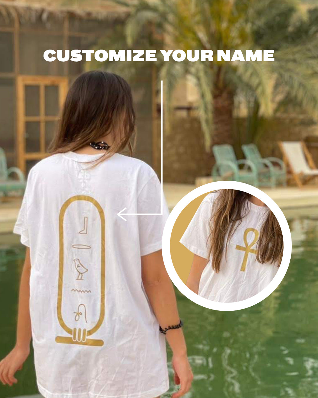 Inscripted Clothes Customize Your Name in Hieroglyphs Oversized T-shirt