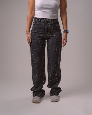 Nairobi Denim  - Grey Studs Jeans