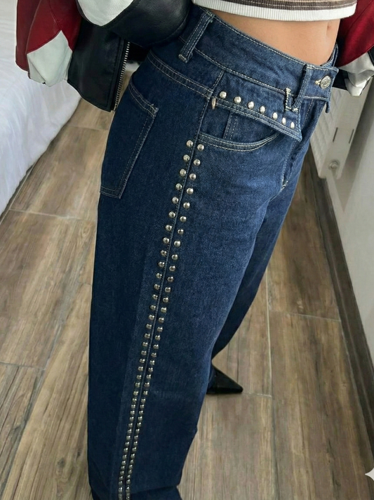 The Studs Collar Jeans (PRE-ORDERS DELIVERY 7-15 DAYS )