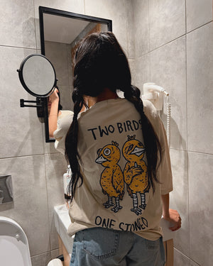 Two birds one stoned Oversized T-shirt