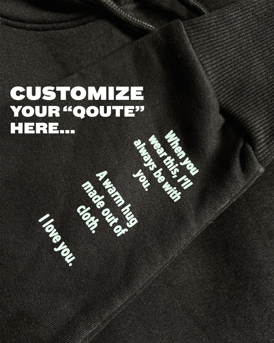 Customized Sleeve text Regular Hoodie