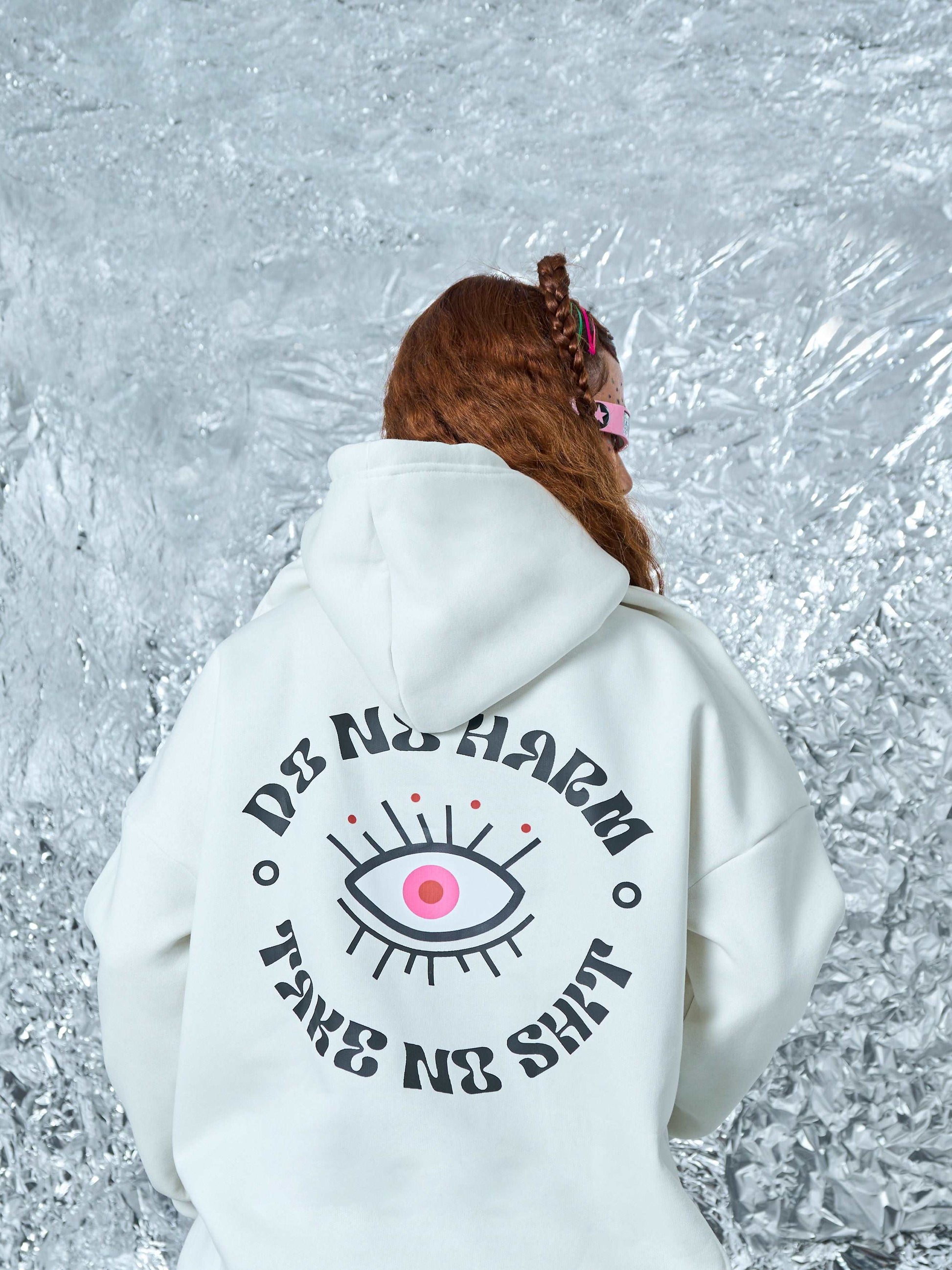 Do No Harm Take No Shit Eyes Oversized Hoodie