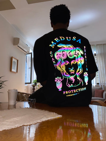 Medusa Rainbow Reflective Oversized T-shirt