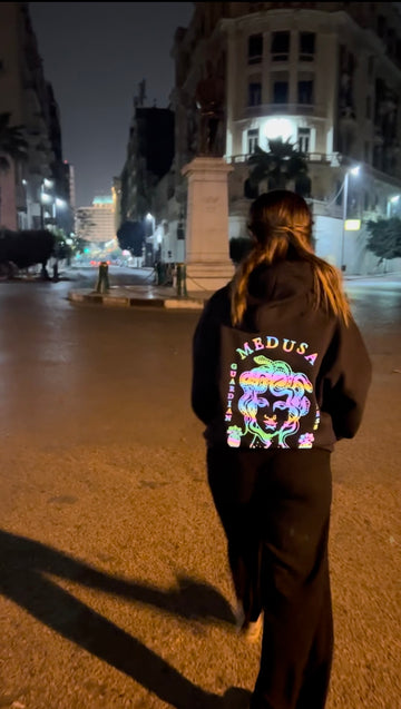 Medusa Rainbow Reflective Oversized Hoodie