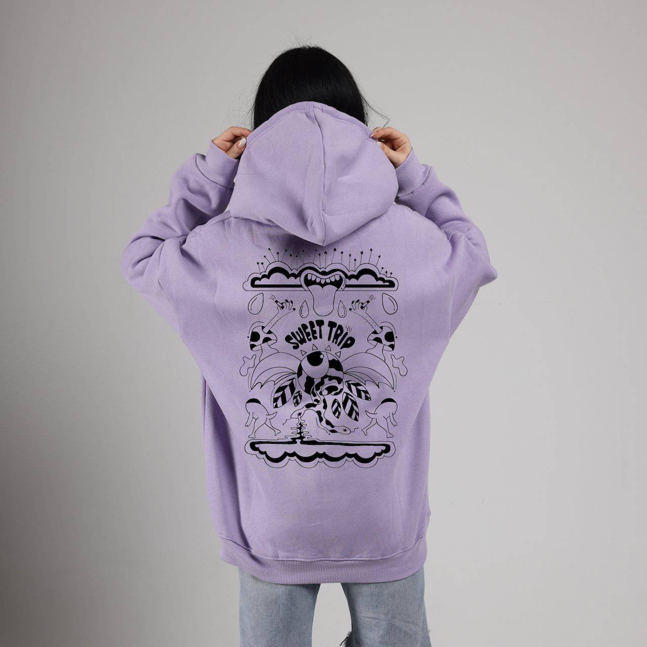 Sweet Trip Reflective Oversized Hoodie - Design Kaf - [customized_clothing]