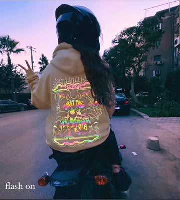 Sweet Trip Reflective Oversized Hoodie - Design Kaf - [customized_clothing]